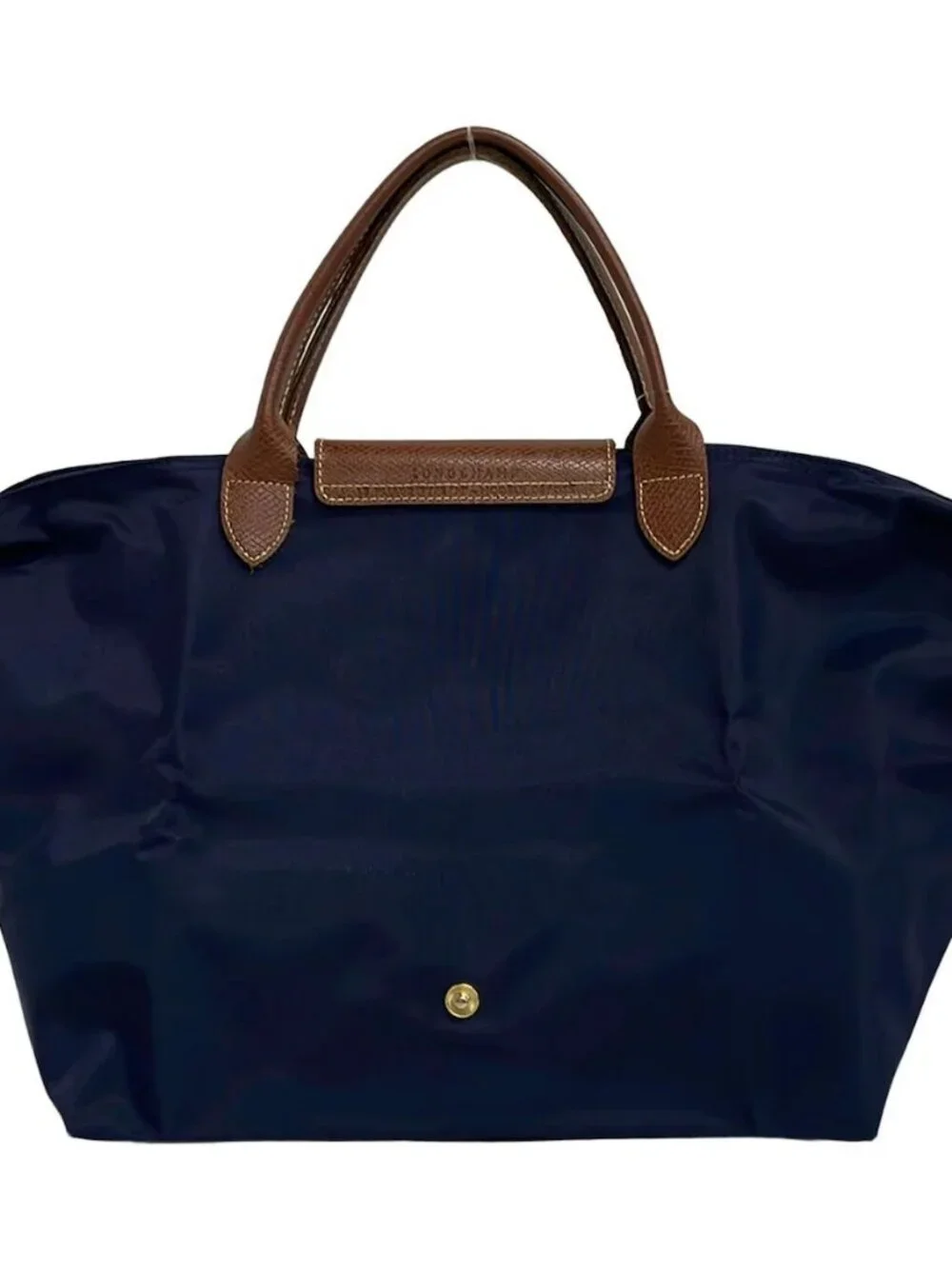 LONGCHAMP Le Preage Original Navy Dark Brown Nylon Leather Handbag